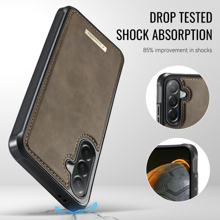 For Samsung Galaxy A57 5G CaseMe C69 Series Magnetic Vegan Leather Back Phone Case