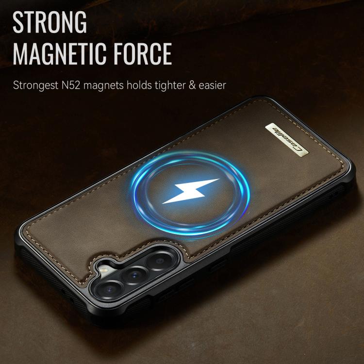 For Samsung Galaxy A57 5G CaseMe C69 Series Magnetic Vegan Leather Back Phone Case