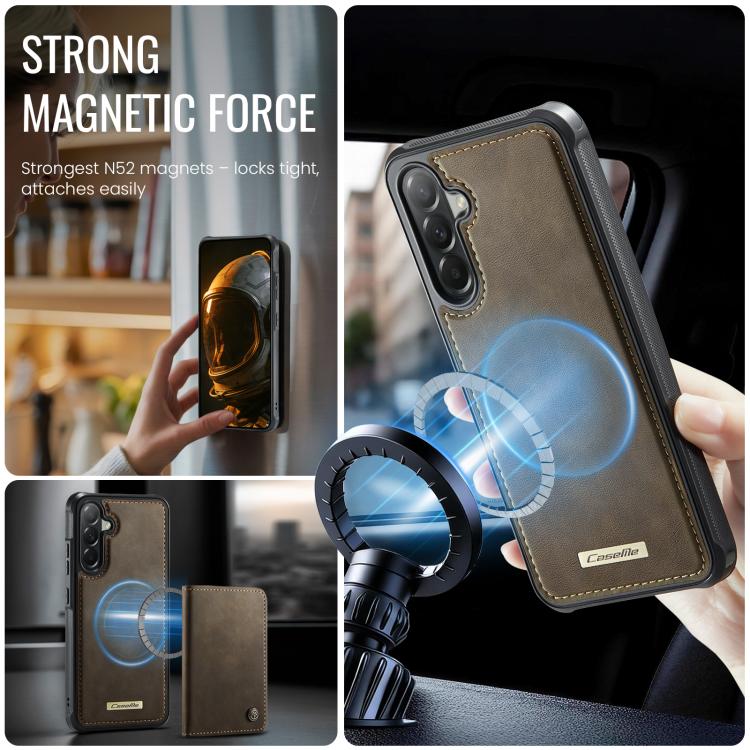 For Samsung Galaxy A57 5G CaseMe C69 Series Magnetic Vegan Leather Back Phone Case