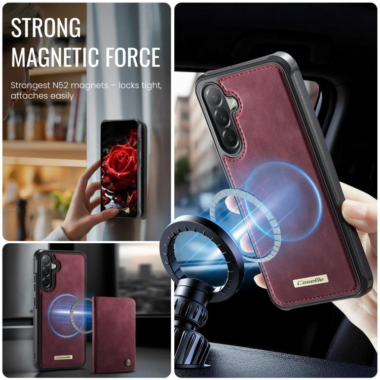 For Samsung Galaxy A57 5G CaseMe C69 Series Magnetic Vegan Leather Back Phone Case