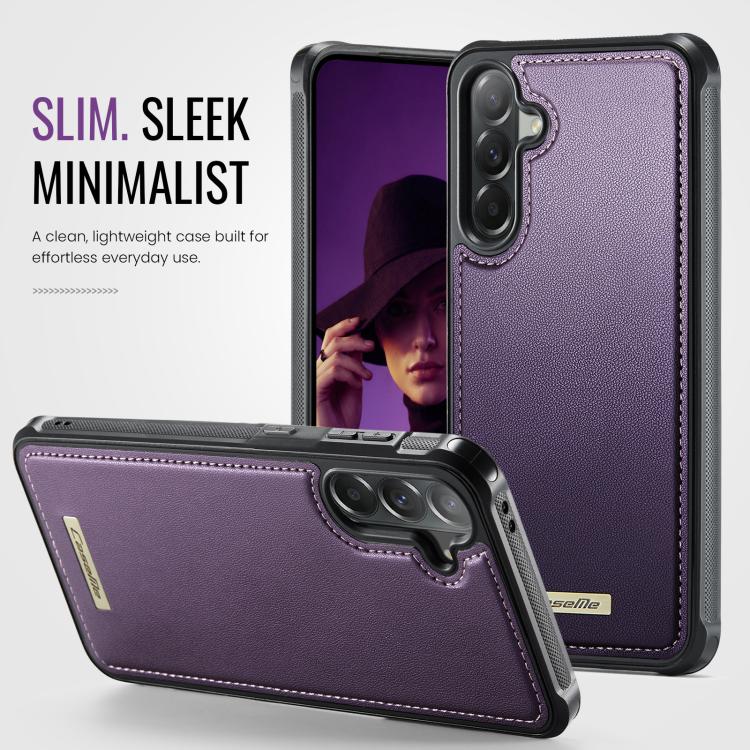 For Samsung Galaxy A57 5G CaseMe C69 Series Magnetic Vegan Leather Back Phone Case