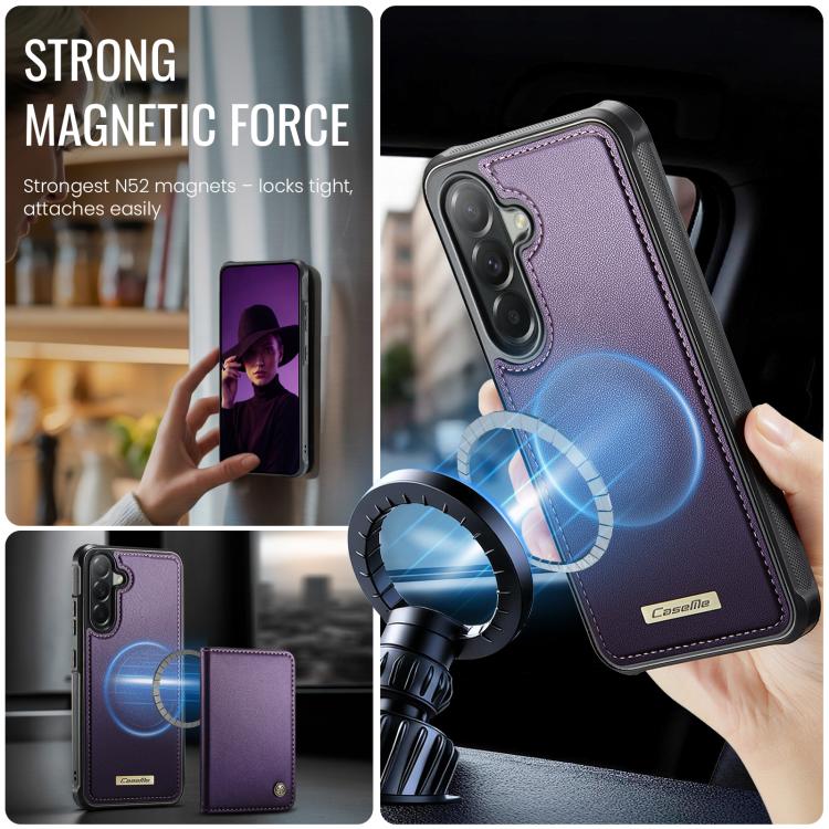 For Samsung Galaxy A57 5G CaseMe C69 Series Magnetic Vegan Leather Back Phone Case