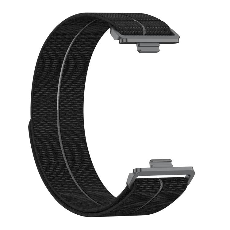 For Huawei Watch Fit 5 / Fit 5 Pro Feather Light Round Tail Nylon Loop Metal Interface Watch Band