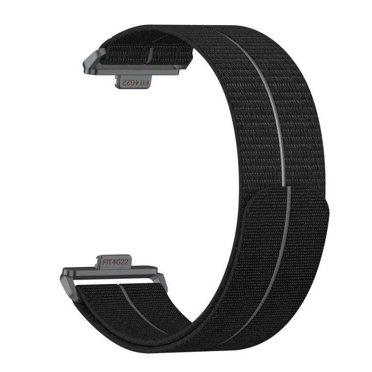 For Huawei Watch Fit 5 / Fit 5 Pro Feather Light Round Tail Nylon Loop Metal Interface Watch Band