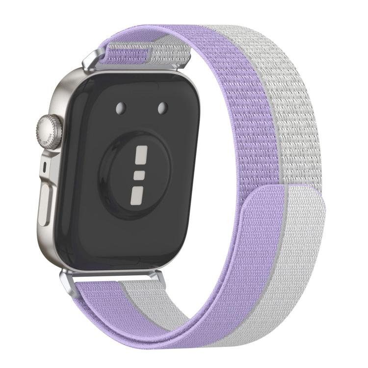 For Huawei Watch Fit 5 / Fit 5 Pro Feather Light Round Tail Nylon Loop Metal Interface Watch Band