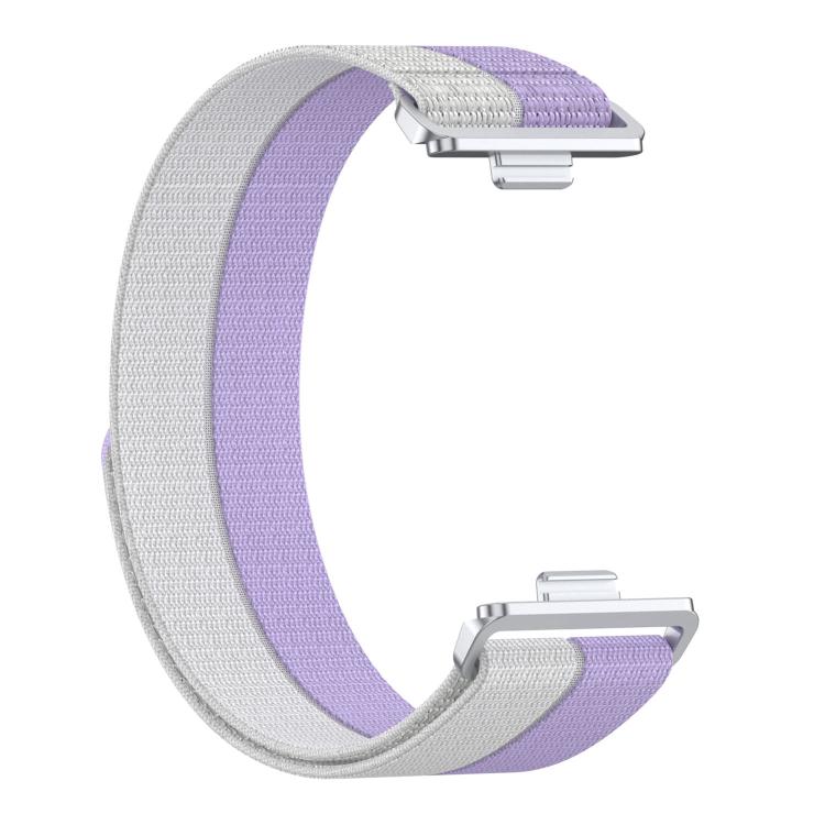 For Huawei Watch Fit 5 / Fit 5 Pro Feather Light Round Tail Nylon Loop Metal Interface Watch Band