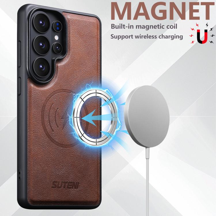 For Samsung Galaxy S26 Ultra  5G Suteni G5S5 2-in-1 Magnetic Detachable Bottle Opener Card Bag Cow Leather Back Phone Case
