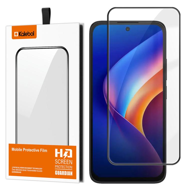 For TCL K70  5G Kalebol High-Aluminum Screen-Printed Full-Coverage Anti-Fingerprint Black-Bordered HD Tempered Glass Film