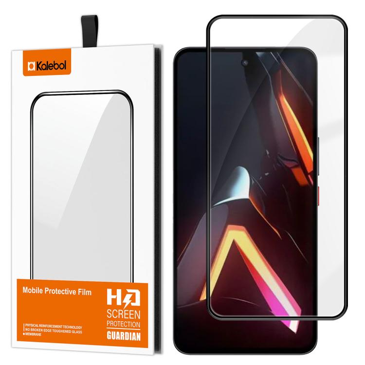 For ZTE nubia Neo 5 Pro 5G Kalebol High-Aluminum Screen-Printed Full-Coverage Anti-Fingerprint Black-Bordered HD Tempered Glass Film