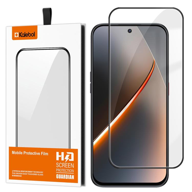For ZTE nubia Neo 5 5G Kalebol High-Aluminum Screen-Printed Full-Coverage Anti-Fingerprint Black-Bordered HD Tempered Glass Film