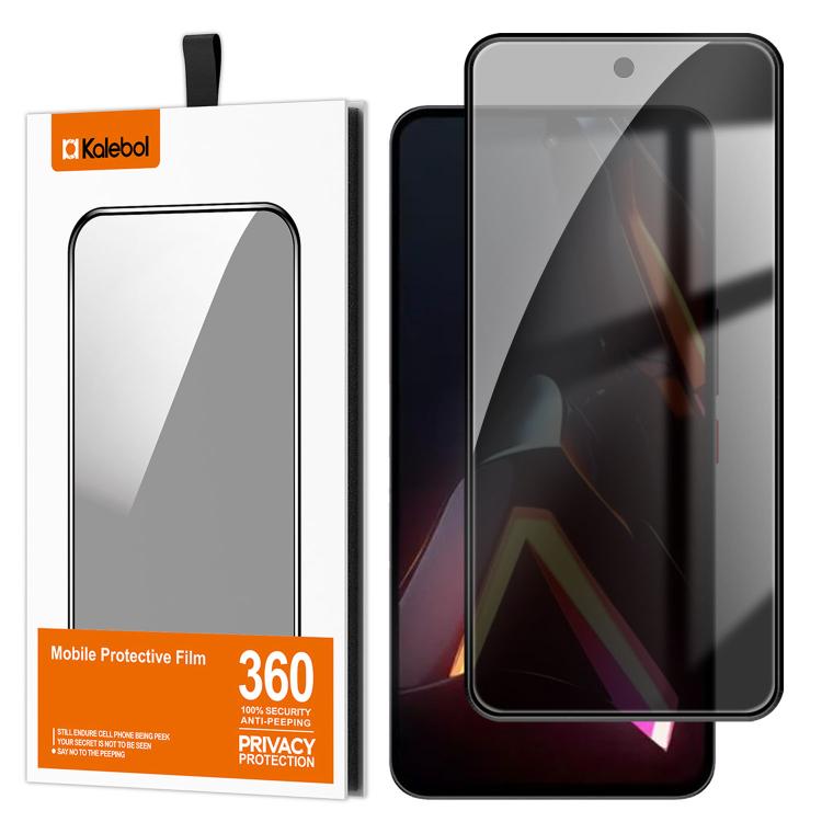 For ZTE nubia Neo 5 Pro 5G Kalebol High-Aluminum Screen-Printed Full-Coverage Black-Border Privacy Tempered Glass Film