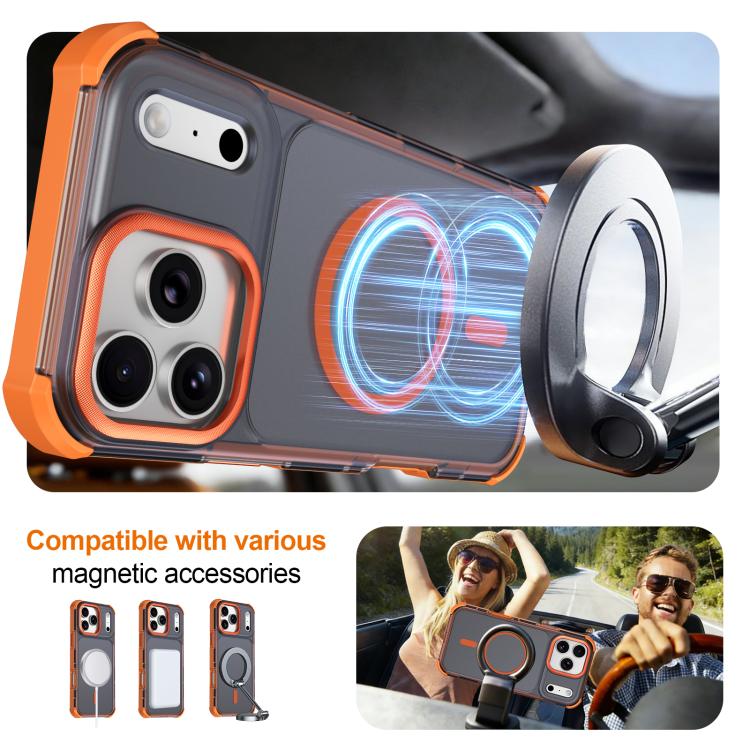 For iPhone 17 Pro Max Skin Feel Semi-transparent Frosted Magnetic Four-Corner Shockproof Phone Case