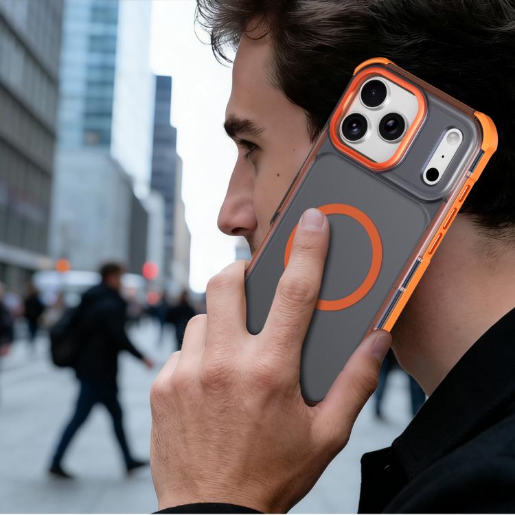 For iPhone 17 Pro Max Skin Feel Semi-transparent Frosted Magnetic Four-Corner Shockproof Phone Case