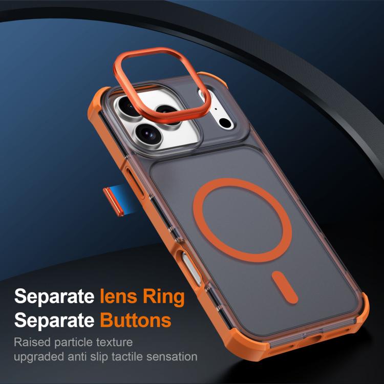 For iPhone 17 Pro Max Skin Feel Semi-transparent Frosted Magnetic Four-Corner Shockproof Phone Case
