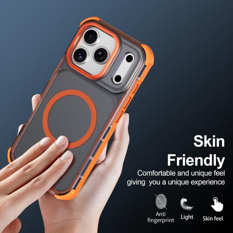 For iPhone 17 Pro Skin Feel Semi-transparent Frosted Magnetic Four-Corner Shockproof Phone Case