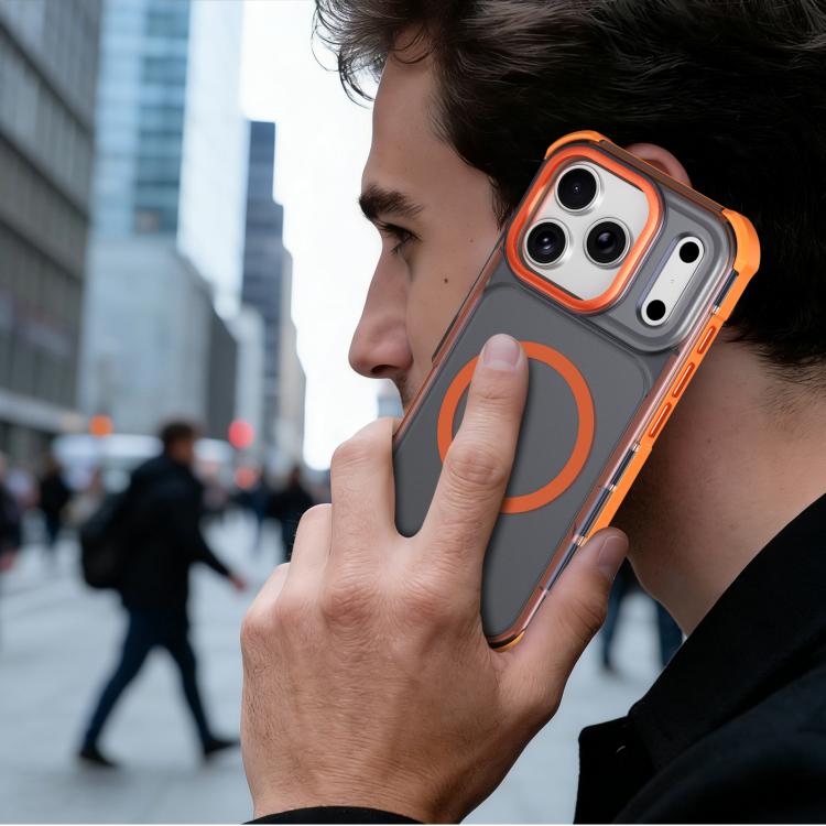 For iPhone 17 Pro Skin Feel Semi-transparent Frosted Magnetic Four-Corner Shockproof Phone Case