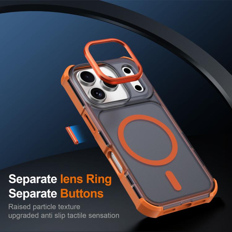 For iPhone 17 Pro Skin Feel Semi-transparent Frosted Magnetic Four-Corner Shockproof Phone Case