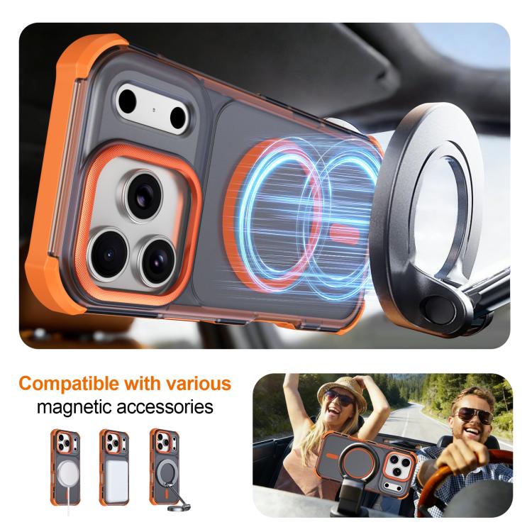 For iPhone 17 Pro Skin Feel Semi-transparent Frosted Magnetic Four-Corner Shockproof Phone Case
