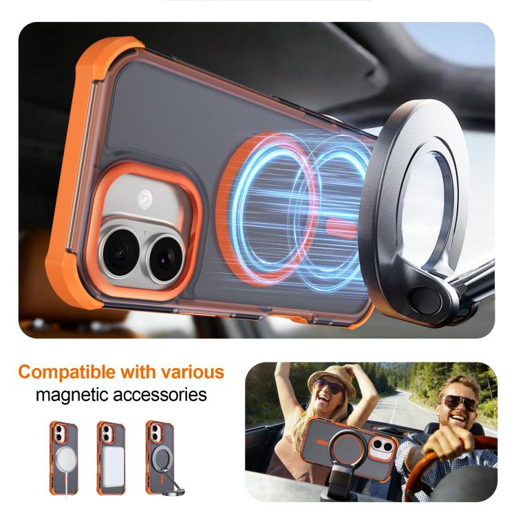 For iPhone 17 Skin Feel Semi-transparent Frosted Magnetic Four-Corner Shockproof Phone Case