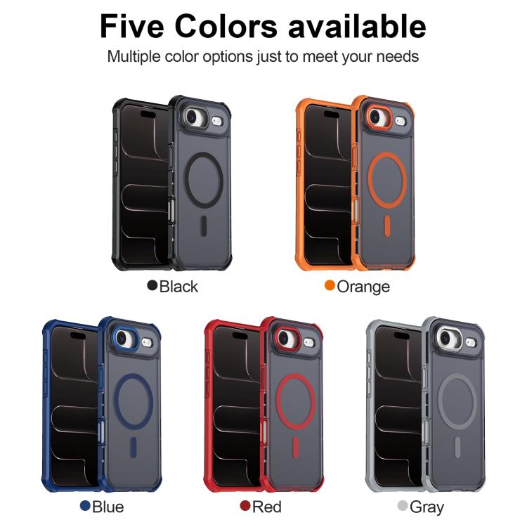 For iPhone Air Skin Feel Semi-transparent Frosted Magnetic Four-Corner Shockproof Phone Case
