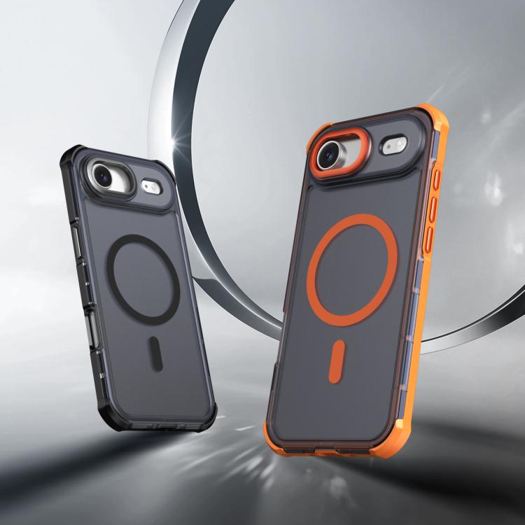 For iPhone Air Skin Feel Semi-transparent Frosted Magnetic Four-Corner Shockproof Phone Case