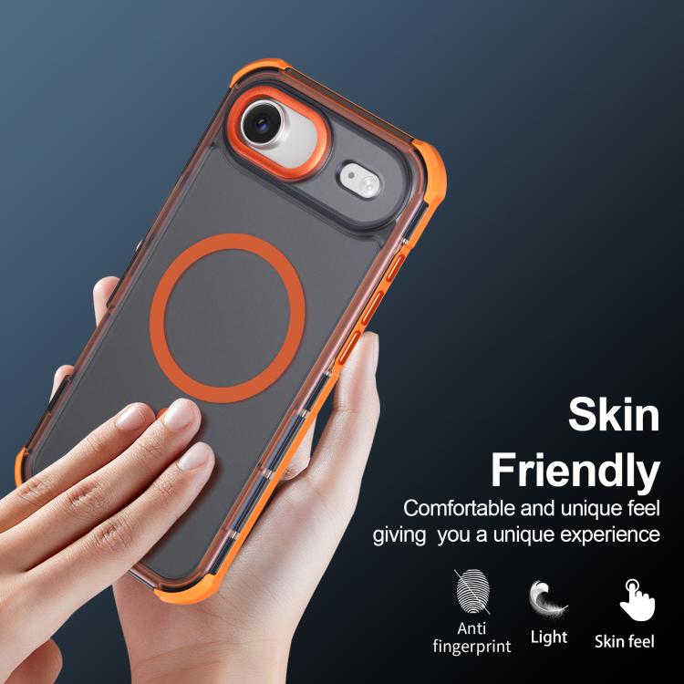 For iPhone Air Skin Feel Semi-transparent Frosted Magnetic Four-Corner Shockproof Phone Case