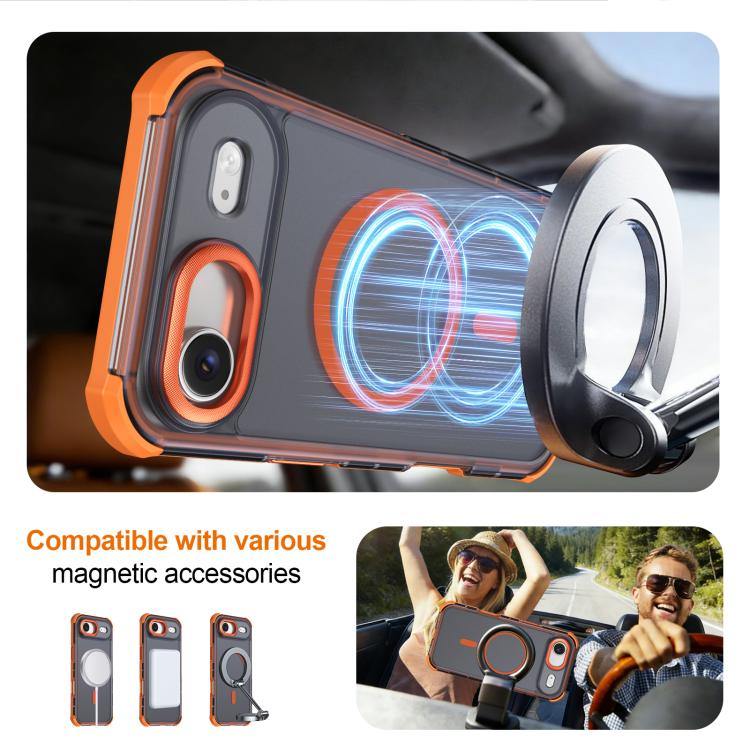 For iPhone Air Skin Feel Semi-transparent Frosted Magnetic Four-Corner Shockproof Phone Case