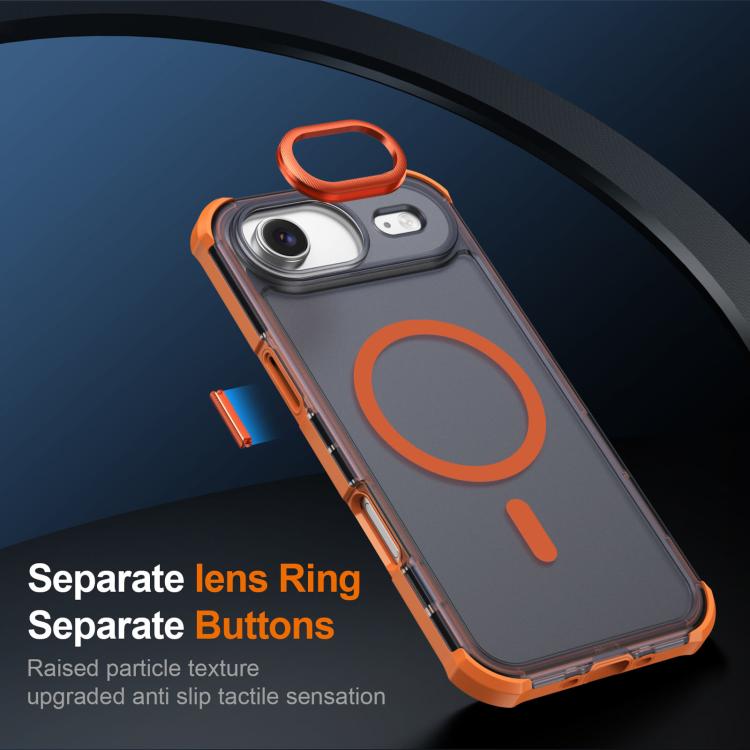 For iPhone Air Skin Feel Semi-transparent Frosted Magnetic Four-Corner Shockproof Phone Case