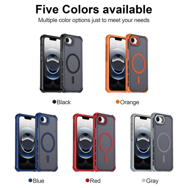 For iPhone 17e / 16e Skin Feel Semi-transparent Frosted Magnetic Four-Corner Shockproof Phone Case