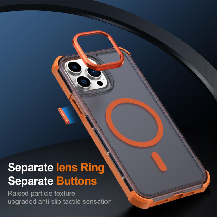 For iPhone 13 Pro Max Skin Feel Semi-transparent Frosted Magnetic Four-Corner Shockproof Phone Case