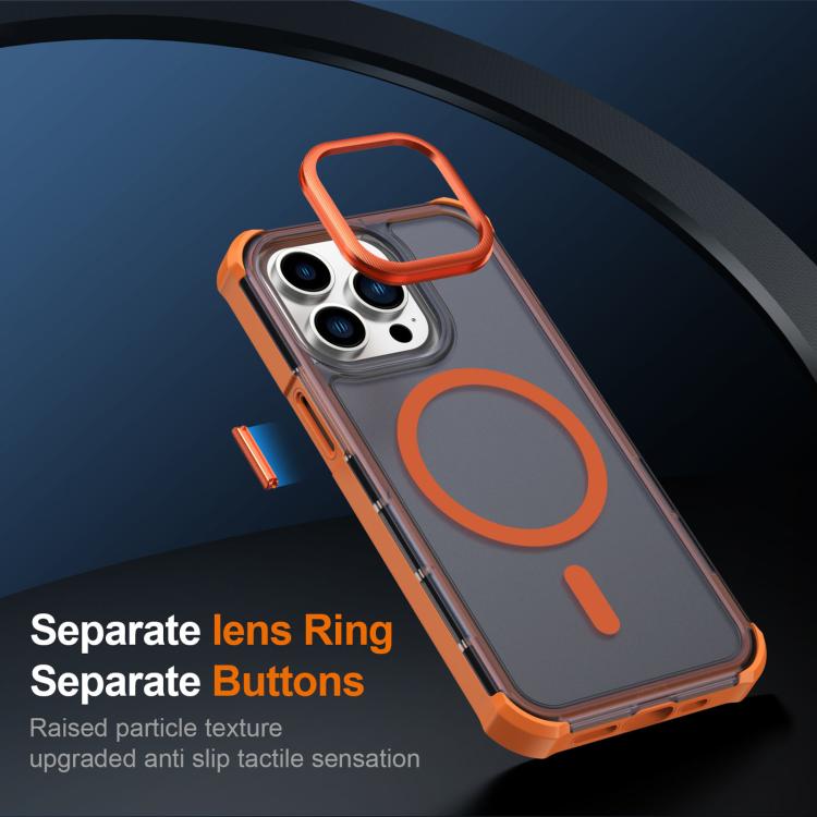 For iPhone 13 Pro Skin Feel Semi-transparent Frosted Magnetic Four-Corner Shockproof Phone Case