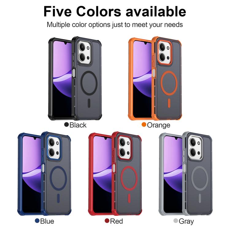 For Redmi 15C 5G / 4G Global 171mm Skin Feel Semi-transparent Frosted Magnetic Four-Corner Shockproof Phone Case