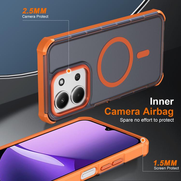 For Redmi 15C 5G / 4G Global 171mm Skin Feel Semi-transparent Frosted Magnetic Four-Corner Shockproof Phone Case