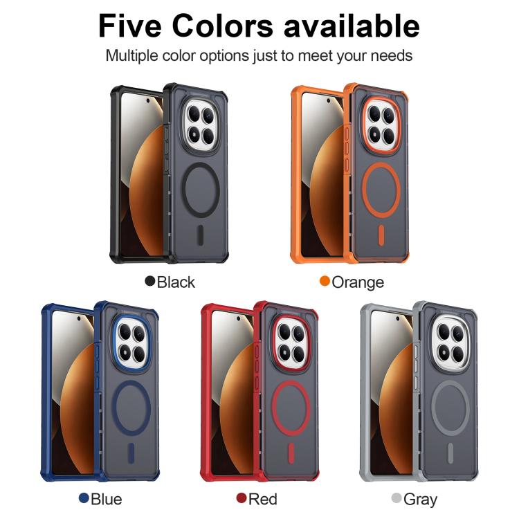 For Redmi Note 15 Pro 4G Global 163.2mm Skin Feel Semi-transparent Frosted Magnetic Four-Corner Shockproof Phone Case