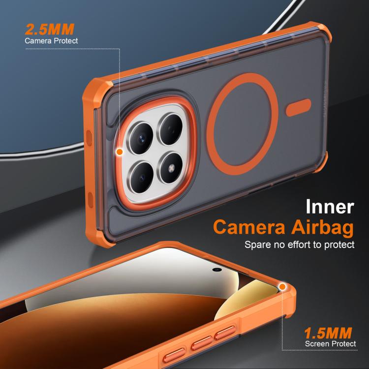 For Redmi Note 15 Pro 4G Global 163.2mm Skin Feel Semi-transparent Frosted Magnetic Four-Corner Shockproof Phone Case
