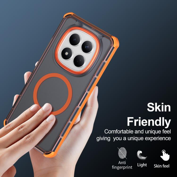For Redmi Note 15 Pro 4G Global 163.2mm Skin Feel Semi-transparent Frosted Magnetic Four-Corner Shockproof Phone Case