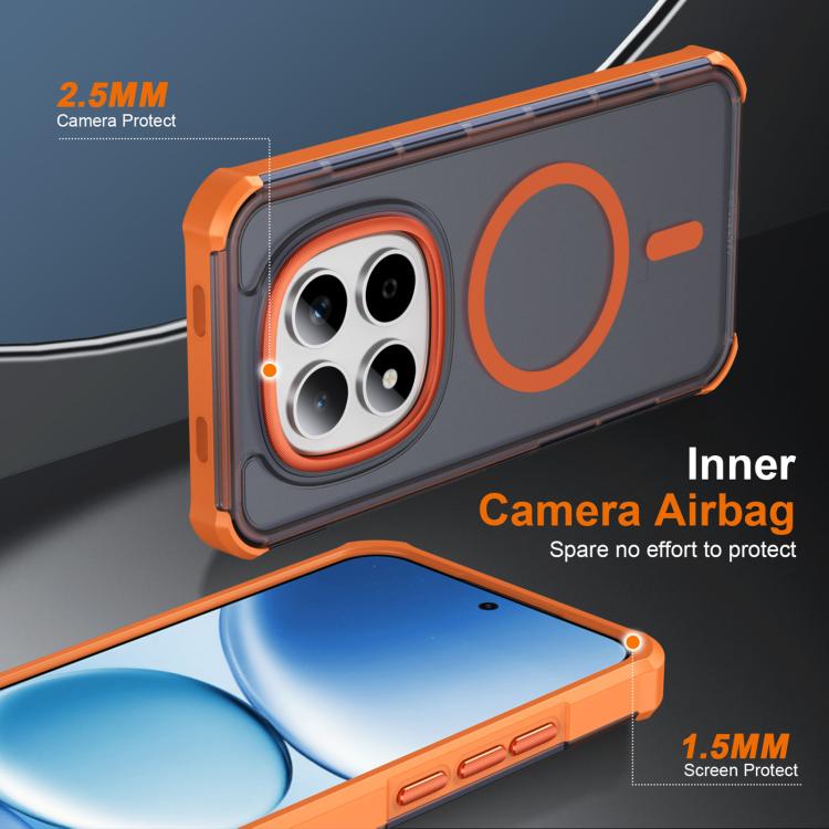 For Redmi Note 15 Pro 5G Global 163.6mm Skin Feel Semi-transparent Frosted Magnetic Four-Corner Shockproof Phone Case