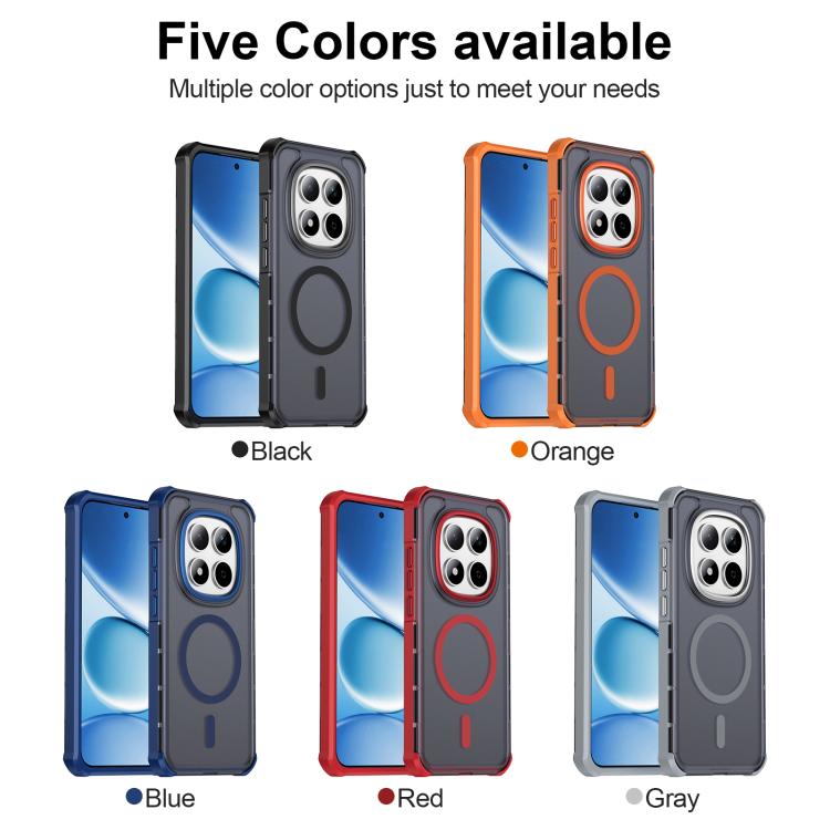 For Redmi Note 15 Pro 5G Global 163.6mm Skin Feel Semi-transparent Frosted Magnetic Four-Corner Shockproof Phone Case