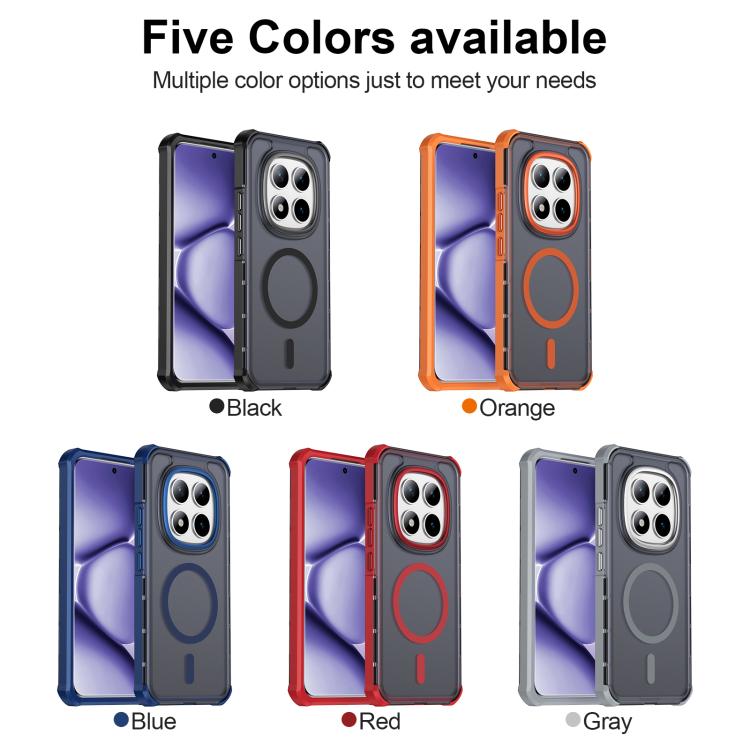 For Redmi Note 15 Pro+ 5G Global 163.3mm Skin Feel Semi-transparent Frosted Magnetic Four-Corner Shockproof Phone Case