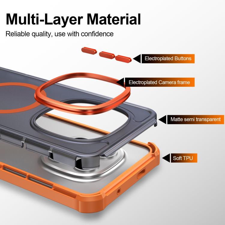 For Redmi Note 15 Pro+ 5G Global 163.3mm Skin Feel Semi-transparent Frosted Magnetic Four-Corner Shockproof Phone Case