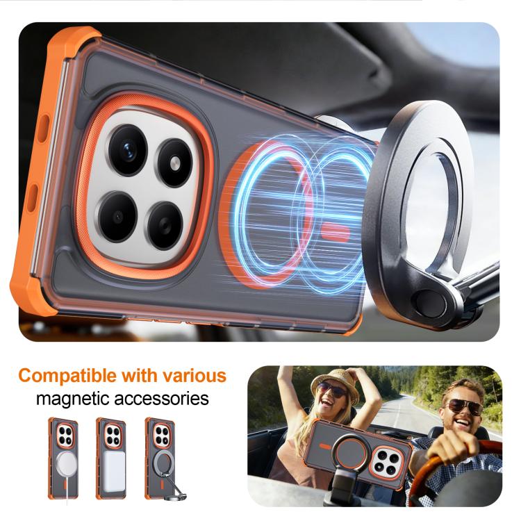 For Redmi Note 15 4G / 5G Global 164mm Skin Feel Semi-transparent Frosted Magnetic Four-Corner Shockproof Phone Case