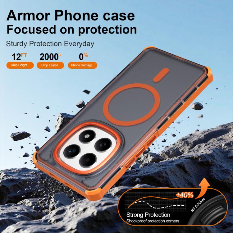For Redmi Note 15 4G / 5G Global 164mm Skin Feel Semi-transparent Frosted Magnetic Four-Corner Shockproof Phone Case