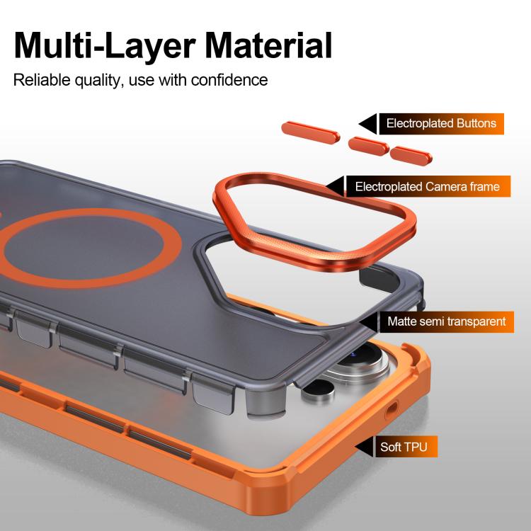 For Samsung Galaxy S26 Ultra 5G Skin Feel Semi-transparent Frosted Magnetic Four-Corner Shockproof Phone Case