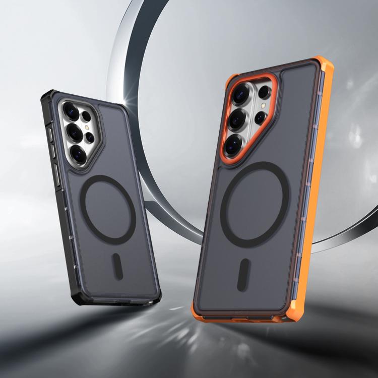 For Samsung Galaxy S26 Ultra 5G Skin Feel Semi-transparent Frosted Magnetic Four-Corner Shockproof Phone Case