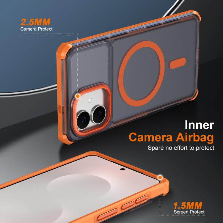For Samsung Galaxy S26 Edge 5G Skin Feel Semi-transparent Frosted Magnetic Four-Corner Shockproof Phone Case