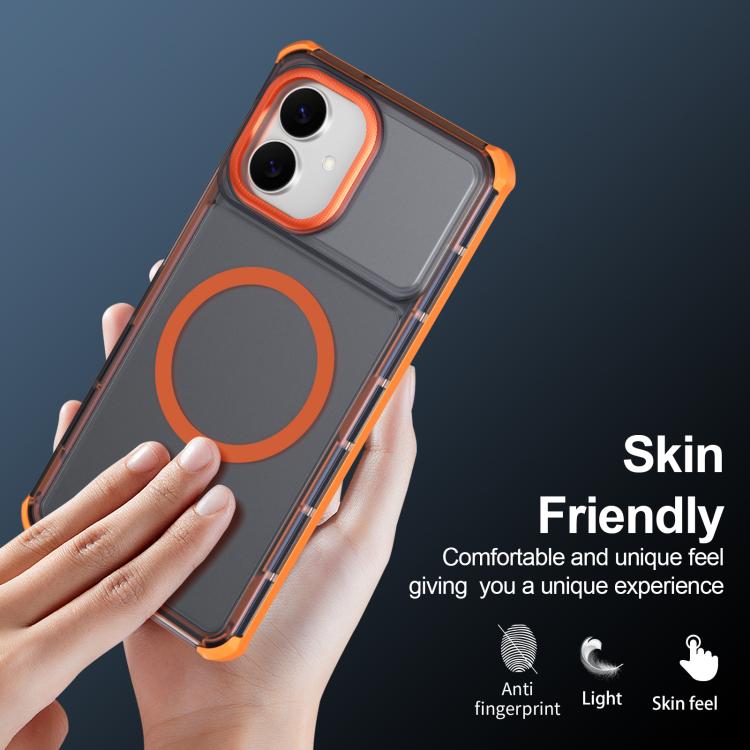 For Samsung Galaxy S26 Edge 5G Skin Feel Semi-transparent Frosted Magnetic Four-Corner Shockproof Phone Case