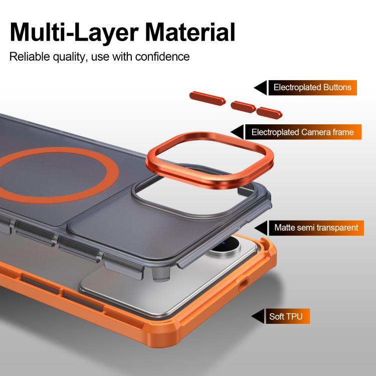 For Samsung Galaxy S26 Edge 5G Skin Feel Semi-transparent Frosted Magnetic Four-Corner Shockproof Phone Case