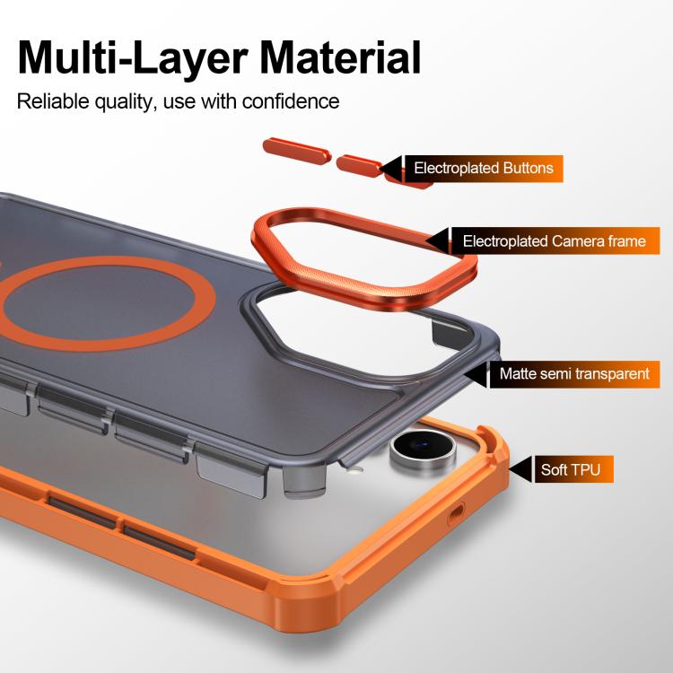 For Samsung Galaxy S25 FE 5G Skin Feel Semi-transparent Frosted Magnetic Four-Corner Shockproof Phone Case