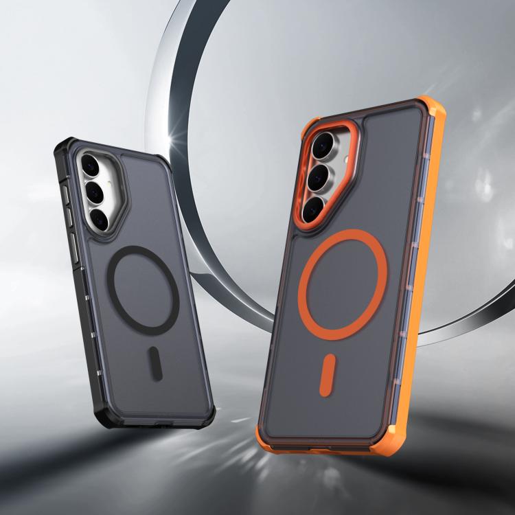 For Samsung Galaxy S25 FE 5G Skin Feel Semi-transparent Frosted Magnetic Four-Corner Shockproof Phone Case