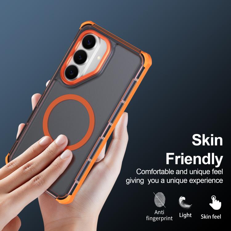 For Samsung Galaxy S26 5G Skin Feel Semi-transparent Frosted Magnetic Four-Corner Shockproof Phone Case